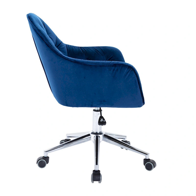 Chaise de bureau ergonomique pivotante en velours capitonné réglable