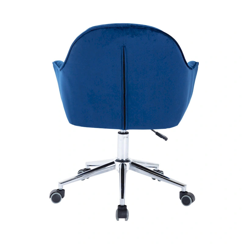 Chaise de bureau ergonomique pivotante en velours capitonné réglable