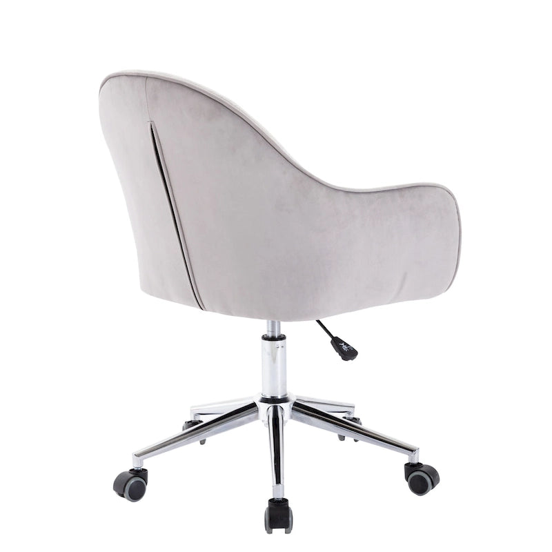 Chaise de bureau ergonomique pivotante en velours capitonné réglable