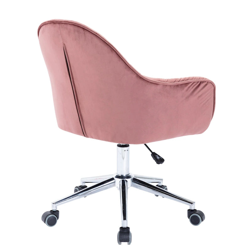 Chaise de bureau ergonomique pivotante en velours capitonné réglable