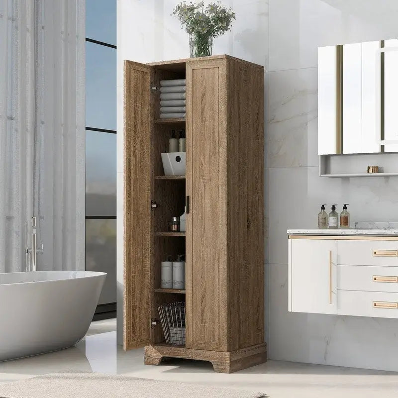 Meuble de rangement à deux portes pour salle de bain, bureau, étagère réglable, panneau MDF