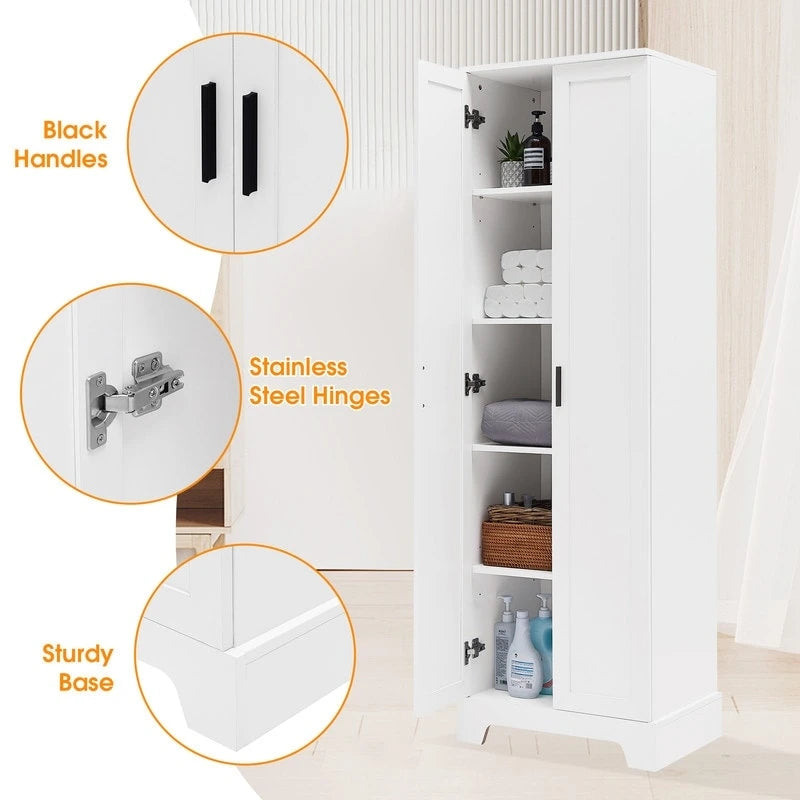 Meuble de rangement à deux portes pour salle de bain, bureau, étagère réglable, panneau MDF