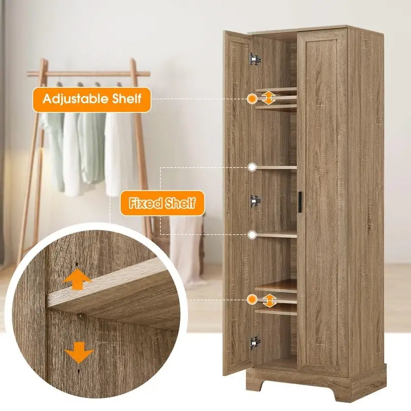 Meuble de rangement à deux portes pour salle de bain, bureau, étagère réglable, panneau MDF