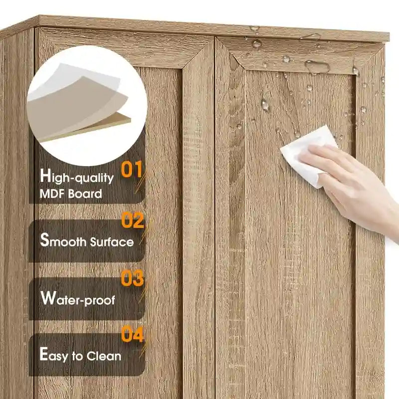 Meuble de rangement à deux portes pour salle de bain, bureau, étagère réglable, panneau MDF