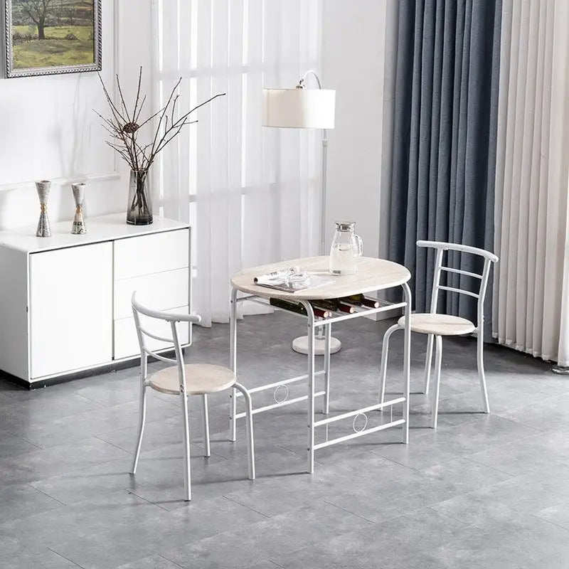 Table à manger de petit-déjeuner compacte avec coins arrondis et design peu encombrant
