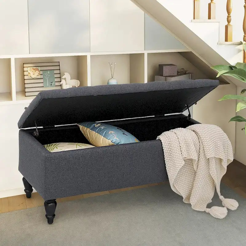 Banc de rangement capitonné de 38 po