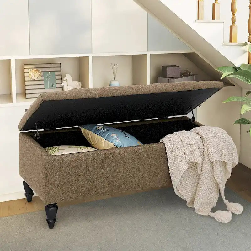 Banc de rangement capitonné de 38 po
