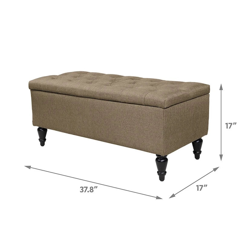 Banc de rangement capitonné de 38 po