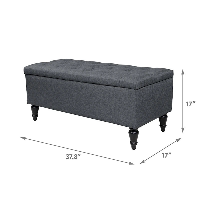 Banc de rangement capitonné de 38 po