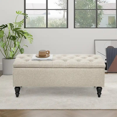 Banc de rangement capitonné de 38 po