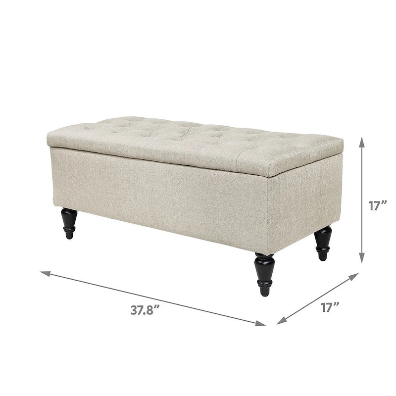 Banc de rangement capitonné de 38 po