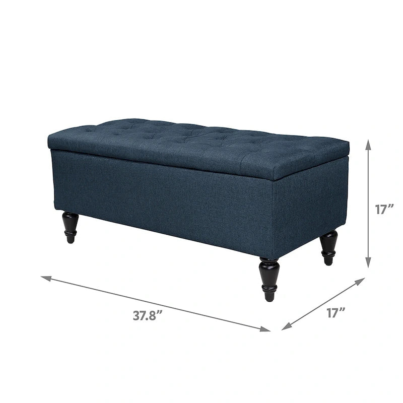 Banc de rangement capitonné de 38 po