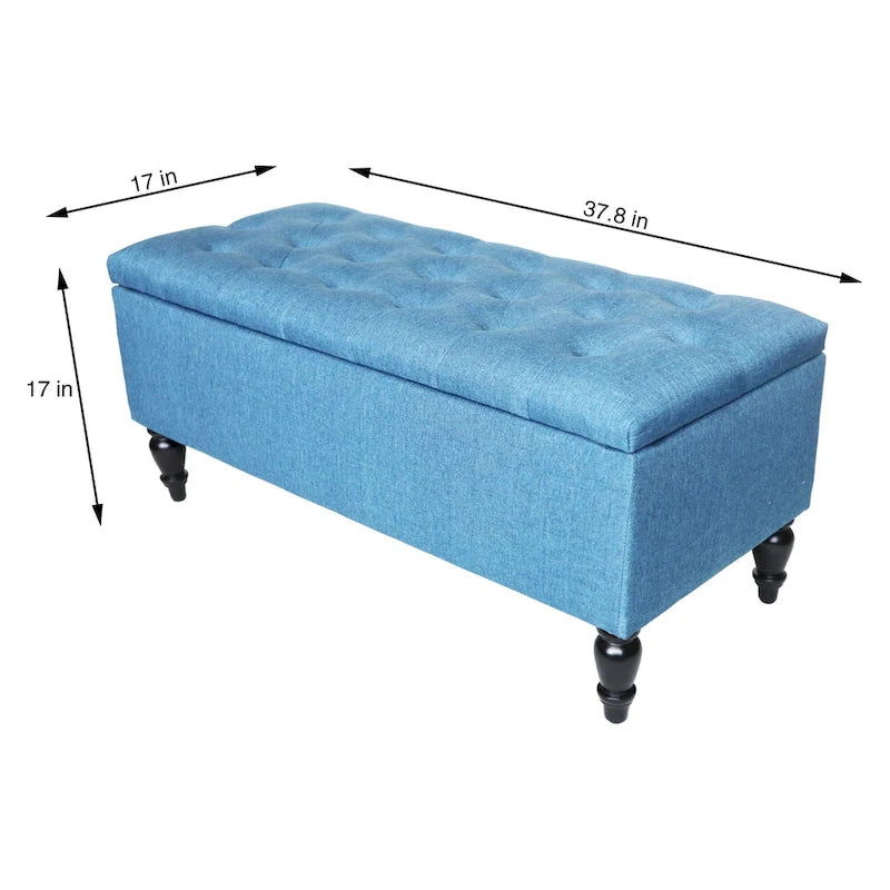 Banc de rangement capitonné de 38 po