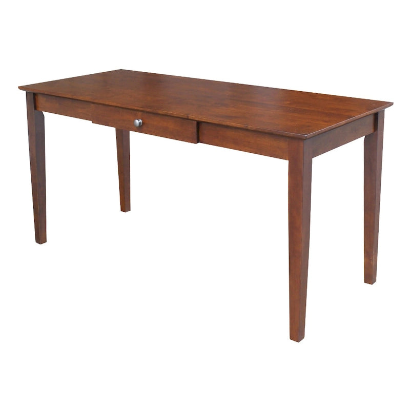 Bureau à tiroir en bois massif avec rangement, idéal pour un bureau à domicile moderne