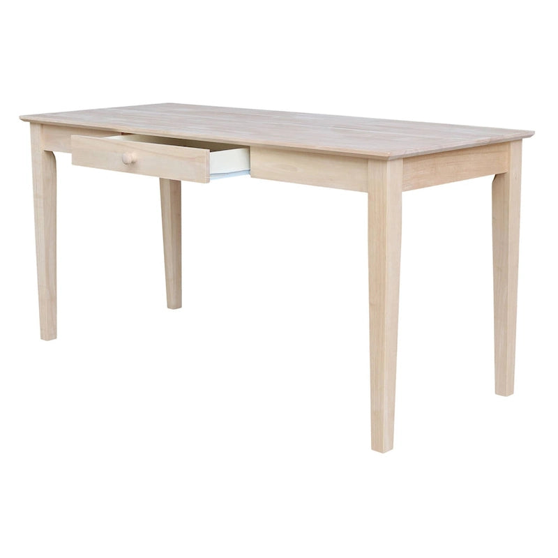 Bureau à tiroir en bois massif avec rangement, idéal pour un bureau à domicile moderne
