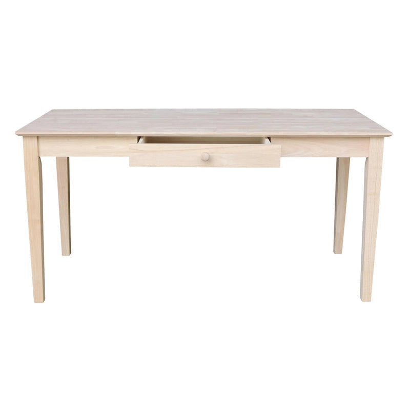 Bureau à tiroir en bois massif avec rangement, idéal pour un bureau à domicile moderne