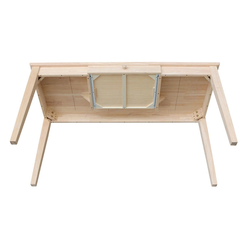Bureau à tiroir en bois massif avec rangement, idéal pour un bureau à domicile moderne