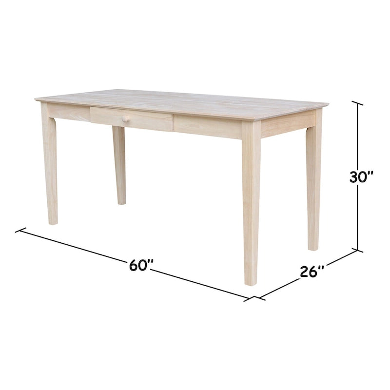 Bureau à tiroir en bois massif avec rangement, idéal pour un bureau à domicile moderne