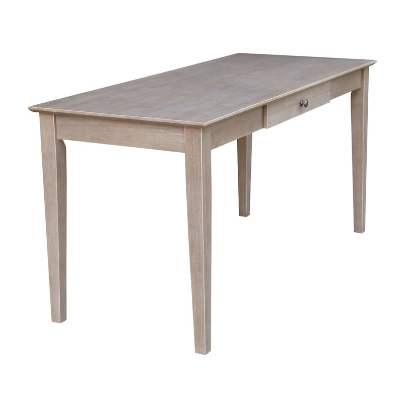 Bureau à tiroir en bois massif avec rangement, idéal pour un bureau à domicile moderne