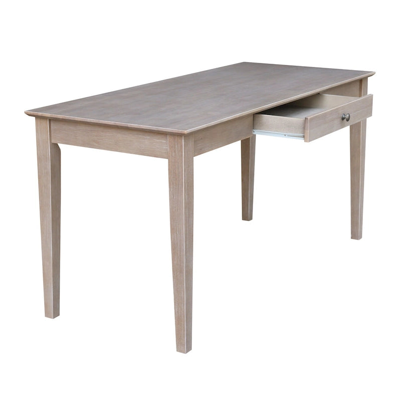 Bureau à tiroir en bois massif avec rangement, idéal pour un bureau à domicile moderne