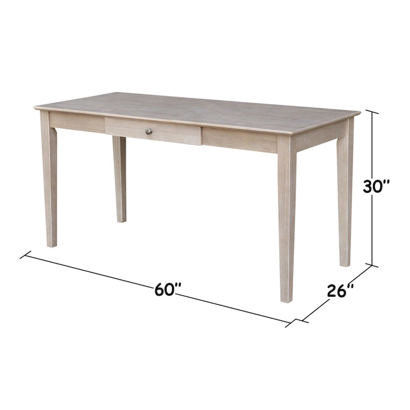 Bureau à tiroir en bois massif avec rangement, idéal pour un bureau à domicile moderne