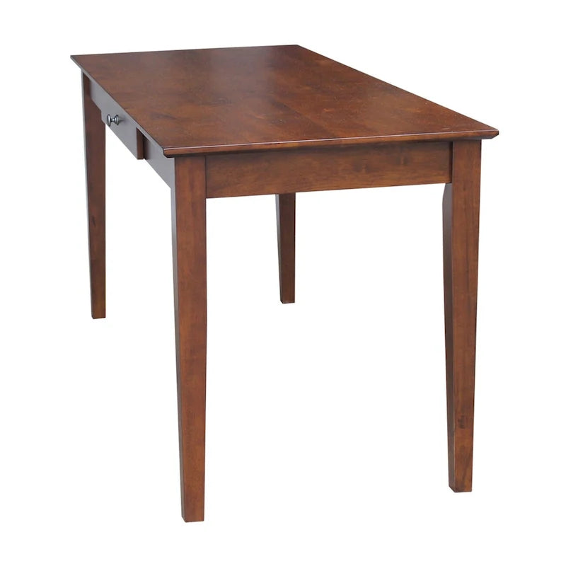 Bureau à tiroir en bois massif avec rangement, idéal pour un bureau à domicile moderne