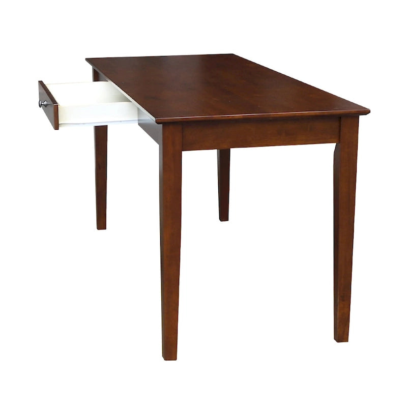Bureau à tiroir en bois massif avec rangement, idéal pour un bureau à domicile moderne