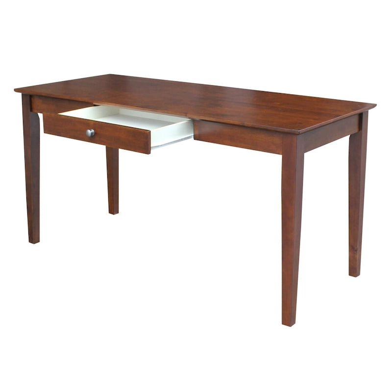 Bureau à tiroir en bois massif avec rangement, idéal pour un bureau à domicile moderne