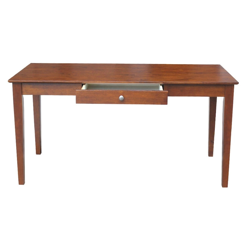 Bureau à tiroir en bois massif avec rangement, idéal pour un bureau à domicile moderne