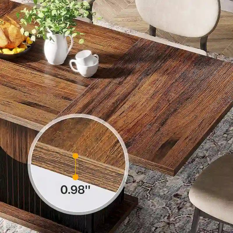 Table à manger rectangulaire en bois de 55 pouces pour cuisine et salle à manger