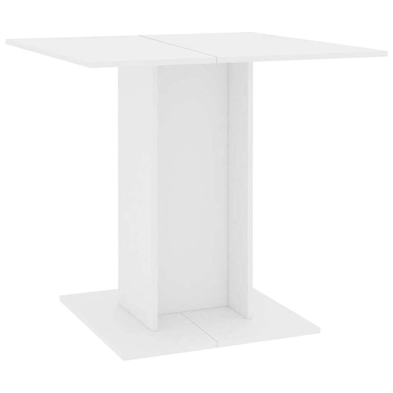 Table à manger blanche 80x80x75 cm en bois d'ingénierie