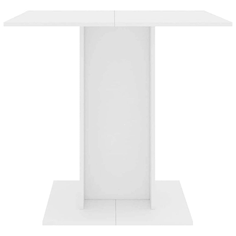 Table à manger blanche 80x80x75 cm en bois d'ingénierie