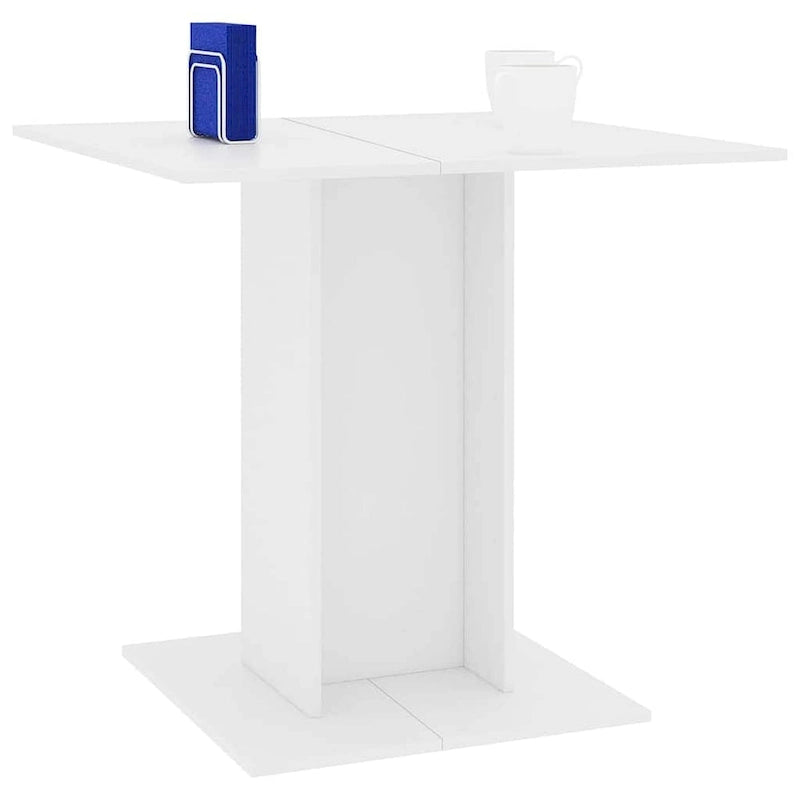 Table à manger blanche 80x80x75 cm en bois d'ingénierie