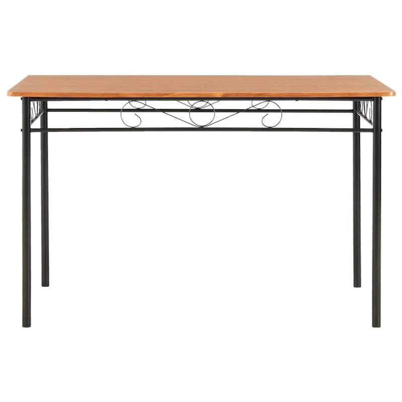 Table de salle à manger industrielle marron 120x70x75 cm MDF pieds en acier