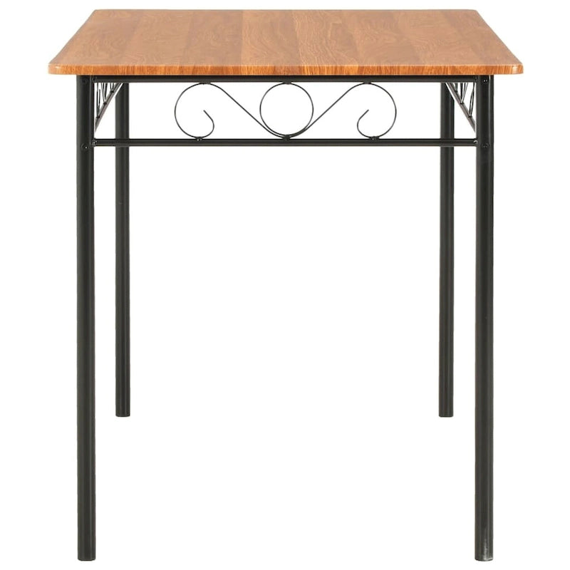 Table de salle à manger industrielle marron 120x70x75 cm MDF pieds en acier