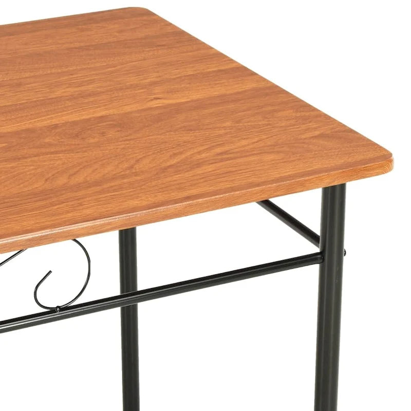 Table de salle à manger industrielle marron 120x70x75 cm MDF pieds en acier