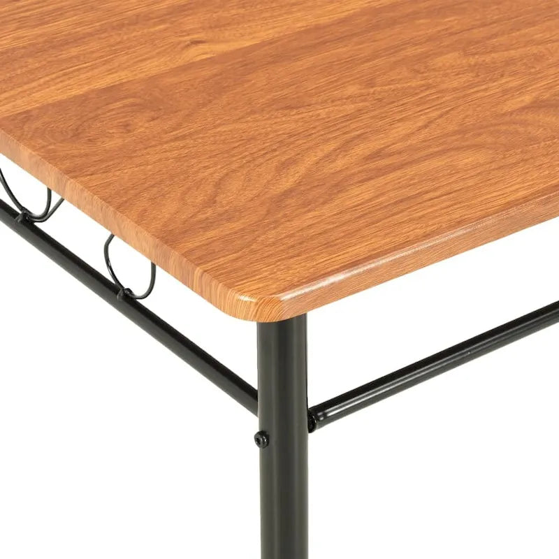 Table de salle à manger industrielle marron 120x70x75 cm MDF pieds en acier
