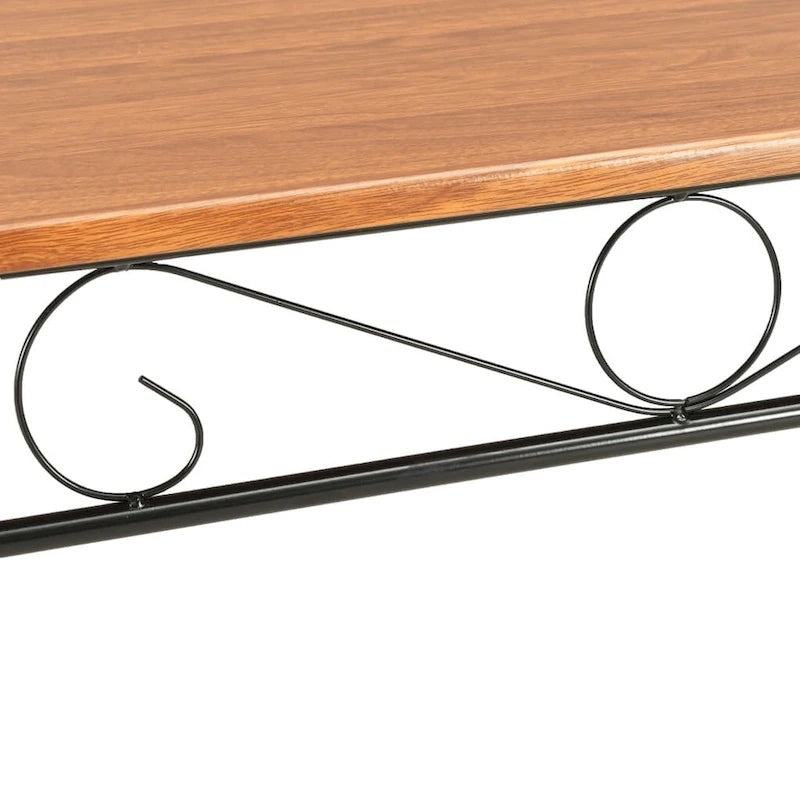 Table de salle à manger industrielle marron 120x70x75 cm MDF pieds en acier