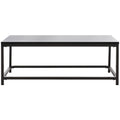 Table basse industrielle en bois recyclé avec cadre en métal noir