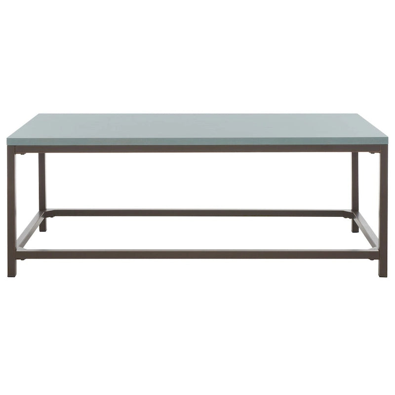Table basse industrielle en bois recyclé avec cadre en métal noir