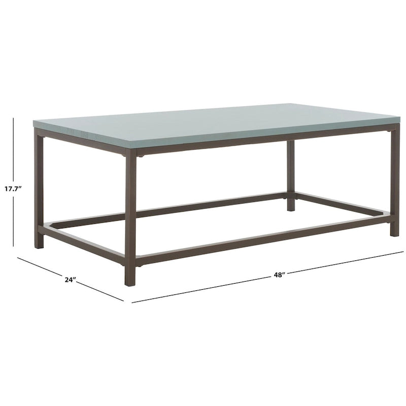 Table basse industrielle en bois recyclé avec cadre en métal noir