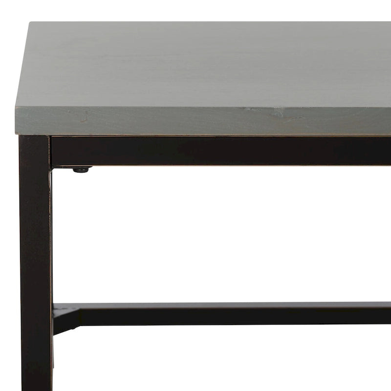 Table basse industrielle en bois recyclé avec cadre en métal noir
