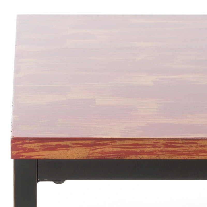 Table basse industrielle en bois recyclé avec cadre en métal noir