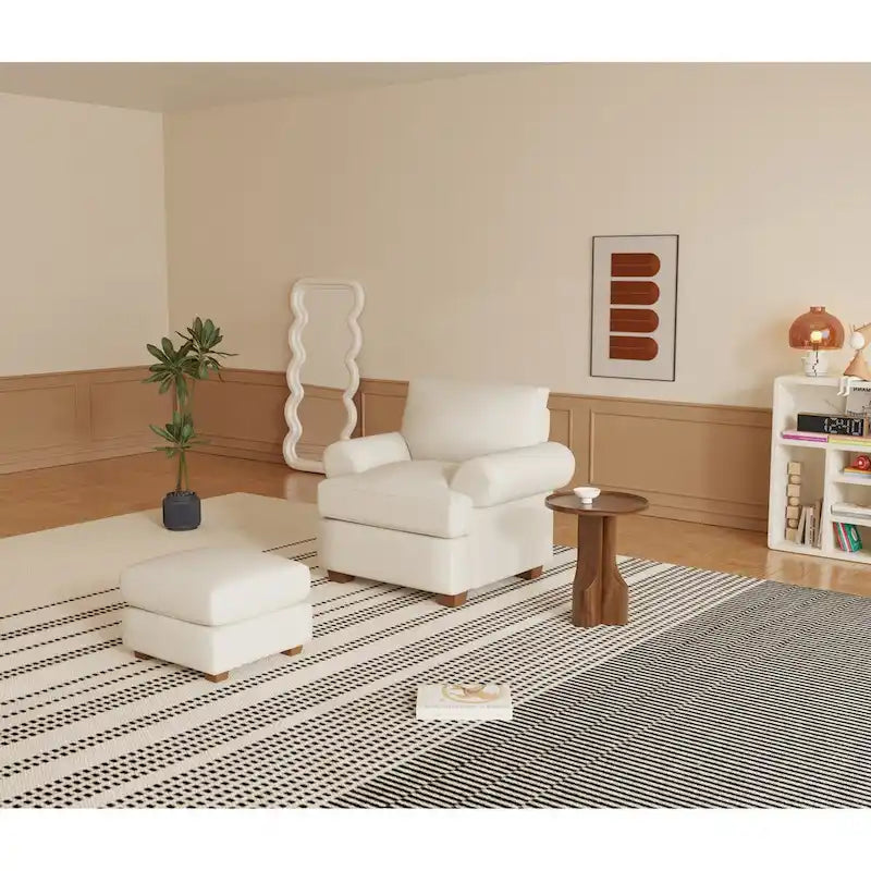 Canapé Causeuse en Tissu Lin Moderne pour Salon