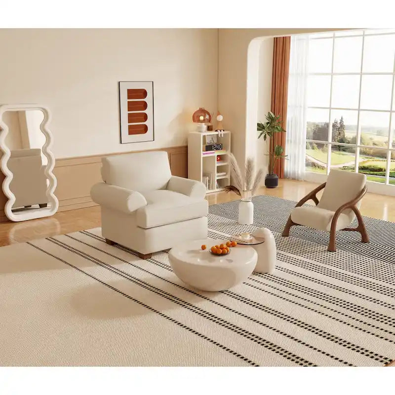 Canapé Causeuse en Tissu Lin Moderne pour Salon