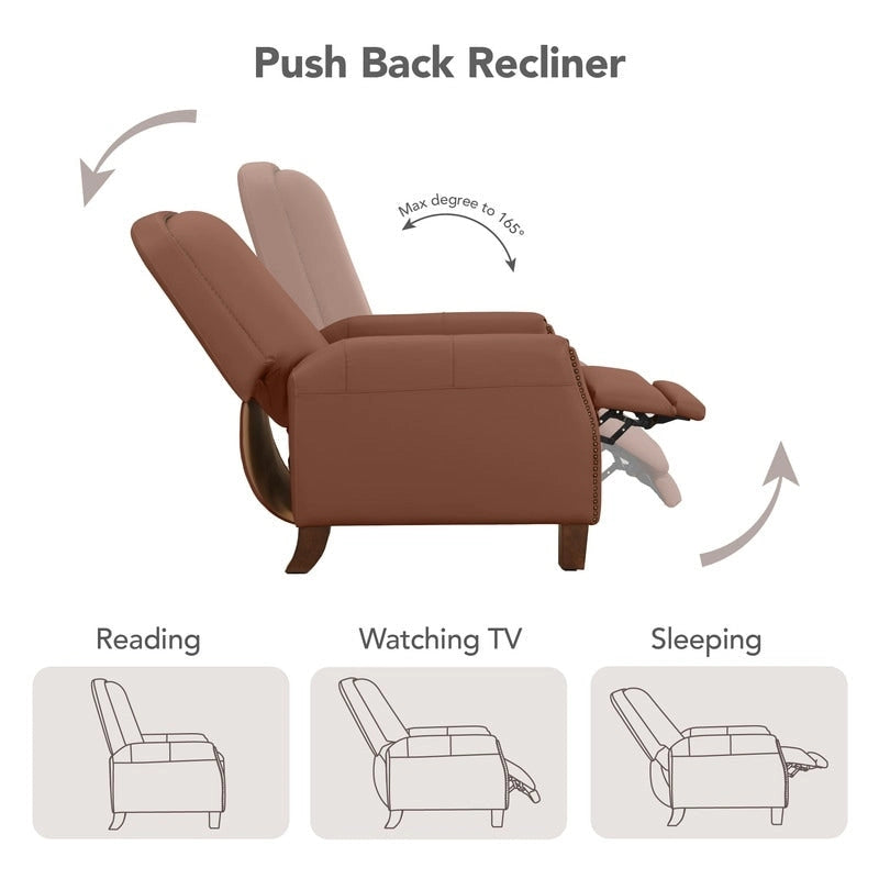 Fauteuil inclinable à pousser en similicuir pour adultes pour salon