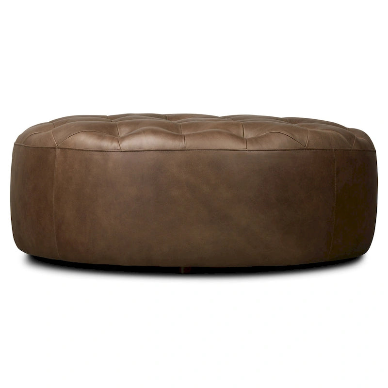 Pouf en cuir pleine fleur italien véritable Ottoman