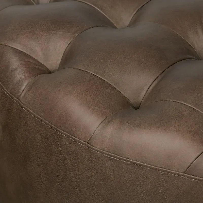 Pouf en cuir pleine fleur italien véritable Ottoman