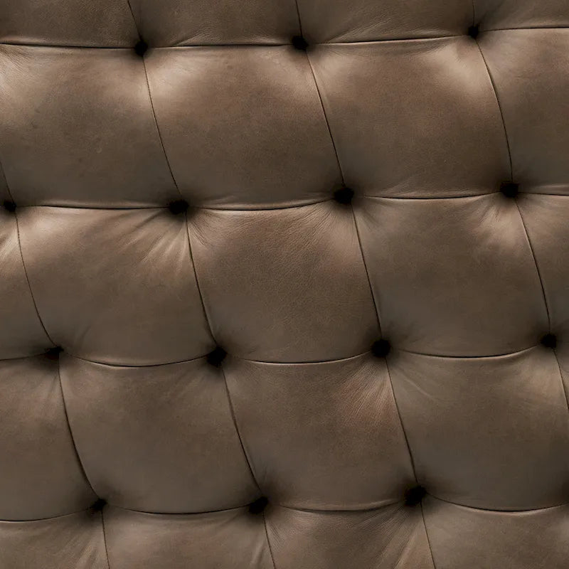 Pouf en cuir pleine fleur italien véritable Ottoman