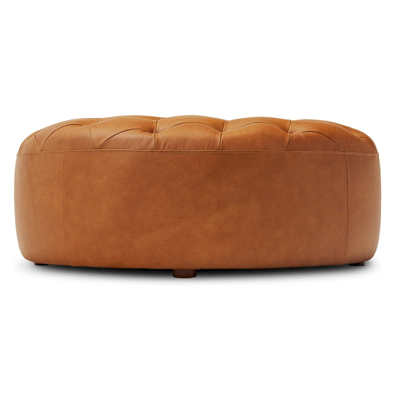 Pouf en cuir pleine fleur italien véritable Ottoman